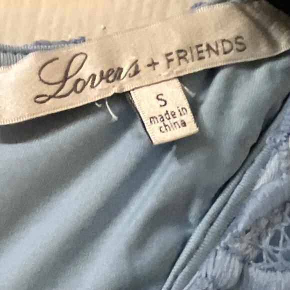 Lovers & Friends Caspian Shift Lace Mini Crystal Blue Dress Size S - Picture 9 of 14